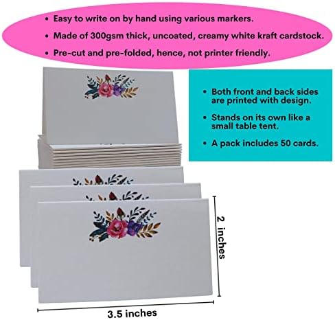 Awenayz Plact Cards for Weddings-com elegante design floral, pacote de 50 cartões de ação de ação de graças, cartões