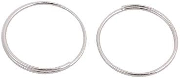 X-Dree 100pcs 15mm Diâmetro externo Candelador anel de aço de aço Anel O-ring Silver Tom (100pcs 15mm Diámetro Exterior Araña Conector Anillo de Acero Anillo en O Tono Platedoado