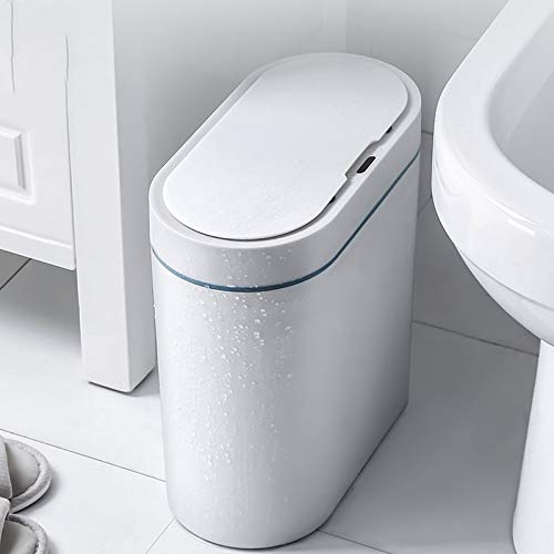 Lixo de abcel lata, lixo de sensor inteligente pode eletrônico automático banheiro doméstico banheiro banheiro lixo à prova d'água pode estreitar costura