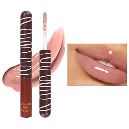 Xiahium Lip Glosses para adolescentes embalam o esmalte de chocolate hidratante hidratante hidratante durar hidratante não pegajoso e efeito de maquiagem de luz fêmea de 5,5 ml de cores Lip Gloss Fresco fresco