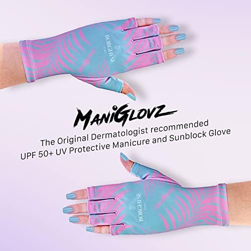 Maniglovz -A anti -UV/LED original UPF 50+luvas para manicures de gel, direção, proteção solar, luvas sem dedos que