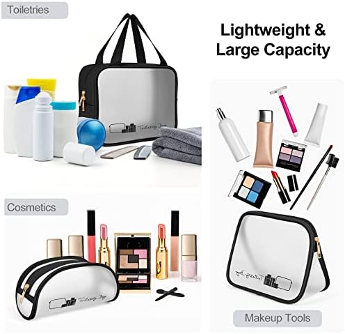 MageFy 3 PCs Bolsa de maquiagem Bolsa de higiene pessoal portátil para homens homens translúcidos de viagem cosmética para produtos