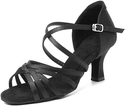 Sapatos de dança latina para femininos de Hipfeoseus Salsa Salsa Salsa Practice Sapatos Sapatos de Suede, Modelo DBCG802