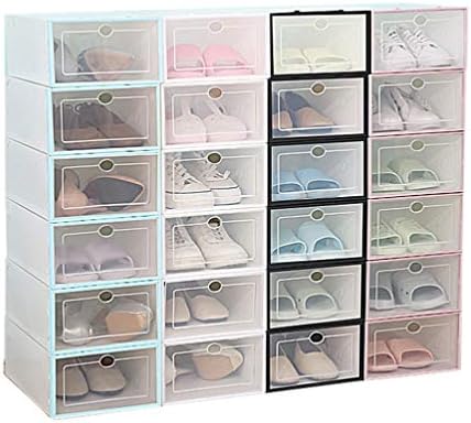 Cabilock Shoebox Sneaker Recifres Bins 6pcs Caixa de sapatos de plástico empilhável sapato de sapato de caixa de armazenamento