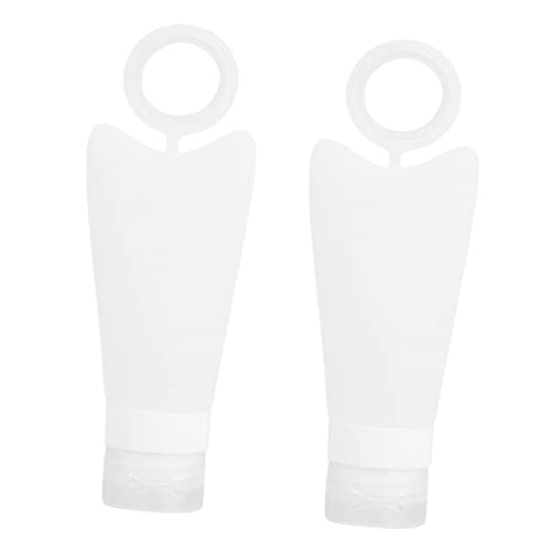 Hemotão 1 Conjunto 2 sílica gel Garrafa de viagem Recipiente de viagem Recipientes de armazenamento de silicone recicláveis ​​garrafa de loção vazia Sabão líquido Sabão líquido garrafas de maquiagem de garrafa branca