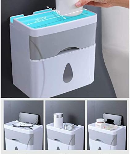Caixa de lenços de papel do banheiro, suporte de papel higiênico, bandeja de vaso sanitário, tubo de papel à prova d'água sem socos