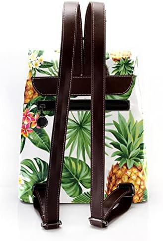 Mochila VBFOFBV para mulheres Laptop Daypack Backpack Bolsa casual de viagem, Folhas tropicais de abacaxi Flor