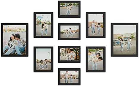 J.M.DeCo 10 Pack Picture Frames para decoração de parede, molduras de fotos Conjunto de 10 PCs, moldura de imagens múltiplas 4x6
