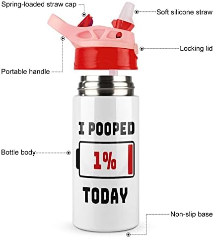 Poopei hoje garrafa de água colorida aço inoxidável com copos de caneca isolados de aço travando garrafas esportivas