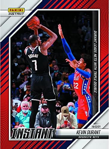 Sports Memorabilia Kevin Durant Brooklyn Nets Fanáticos exclusivos Panini paralelo Panini Instant Triple -Double Single Trading Card - Edição limitada de 99 - Cartões de basquete não assinados