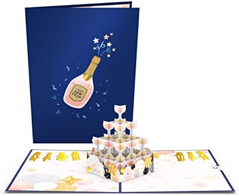 Cartão pop -up de torrada de champanhe lovepop, cartão de celebração, cartões 3D, cartões de aniversário, cartões pop