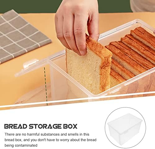 Caixa de pão de plástico transparente, suporte de pão de 2pcs para pão caseiro, bagel, muffins, rolos, 8,4x5.8x5