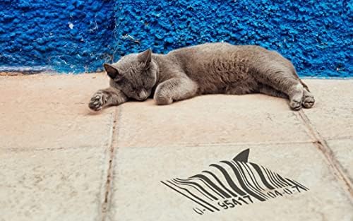 Estêncil de tubarão Banksy Código para pintura - laser cortado reutilizável 14mil mylar estêncil - modelo de pintura de parede desenho
