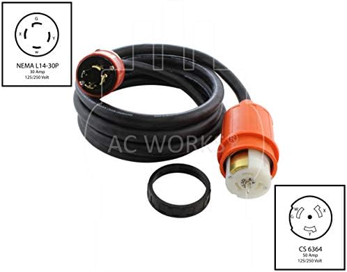 AC Works [Tel1430] Geneartor L14-30P 30A Plug de travamento de 4 p.