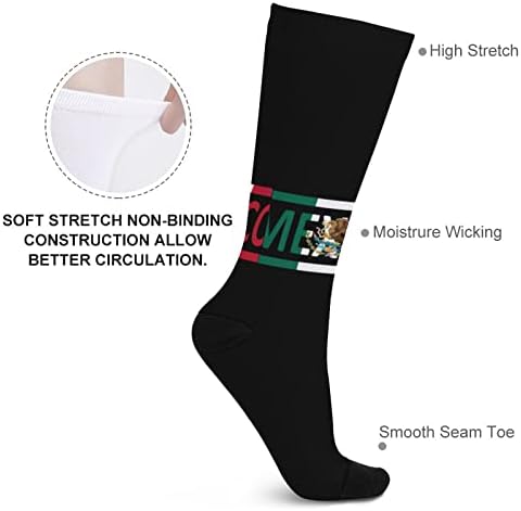 Mexicano Bandeira Impressa Cores Combinando Meias Athletic Knee Alta Meias para Mulheres