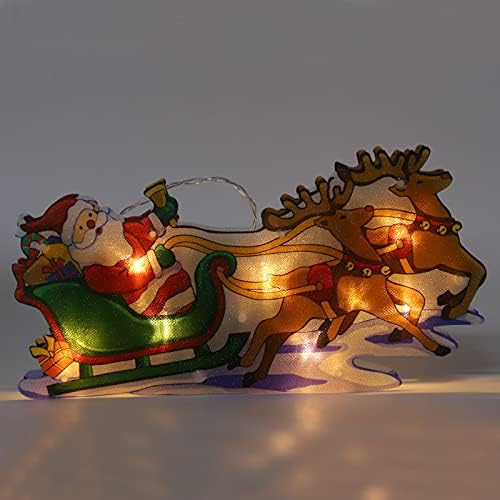 Luzes de decoração de janela LED Janela de otário pendurado rena de rena de Natal LED Janela de otário pendurado lustre de Natal