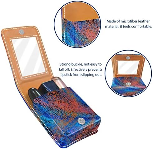 Bolsa de batom de batom de maquiagem de oryuekan com espelho portátil de armazenamento de armazenamento portátil de armazenamento de armazenamento labial de armazenamento, moderno abstrato universo artístico nebuloso