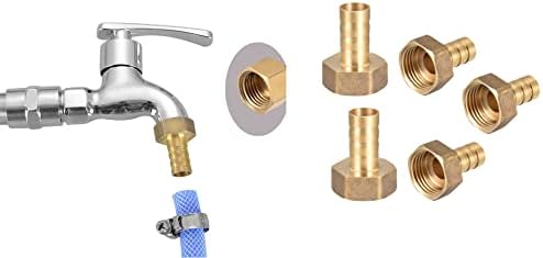 QZBHCT CAMESSY METAIS BRASS MANGUEIRA DE MANHA 1/2 BARB x 1/2 Conector de tubo fêmea Boat de água de água, 5pcs