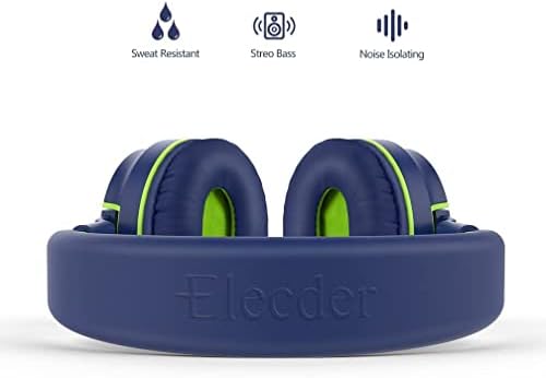 Elecder i36 crianças fones de ouvido crianças meninos meninos adolescentes dobráveis ​​ajustáveis ​​nos fones de ouvido de 3,5 mm de
