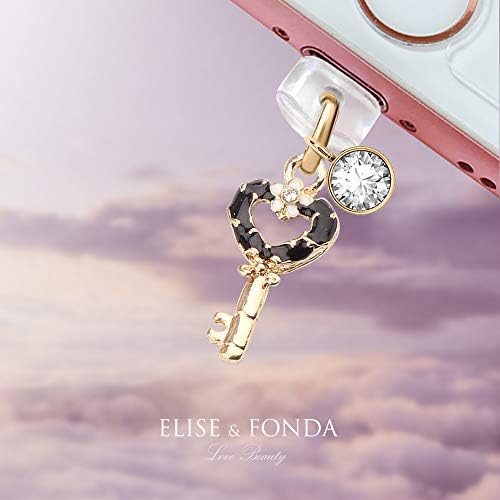 Elise & Fonda CP156 Porto de carregamento USB Anti -pó do pó de poeira Little Heart Key Pingente Telefone Charm para iPhone 11/XS max/xr/x/8 Plus/7/6s/7/se ipad iPod