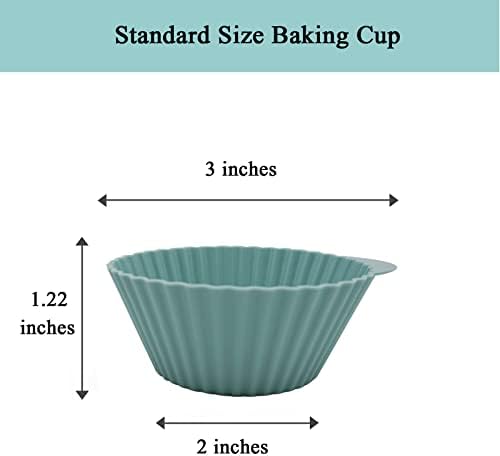 Vethwal Reutilable Silicone Baking Cups, moldes de bolo de 12 pacotes, grau alimentar, não-tóxico, BPA sem lava-louças