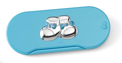 Silver Touch USA Baby First Badware Utensil Set com decoração de prata esterlina, azul, médio