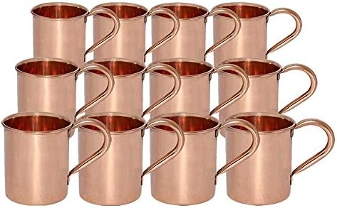 12 peças Solid Copper Moscou Mugre Canecas Acessórias de Bares de Drinkwares Utensil Ayurvédico Benefícios para Saúde