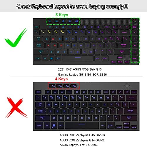 Capa do teclado Skin para 2021 New Asus Rog Strix G15 Laptop Gaming G513QR G513QR-ES96, 15,6 ASUS ROG Strix G15 G513 G533 G533ZX-XS96/AS94