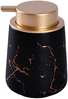 WHJY 11oz de dispensador de sabão de marmoreio de ouro preto de 11 onças, dispensador de loção para cerâmica de cerâmica