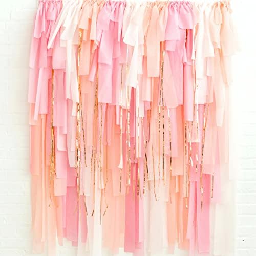 Balões de damasco retrô de festas de festas 50 pcs 12 polegadas e papel de crepe rosa pastel 4 rolos
