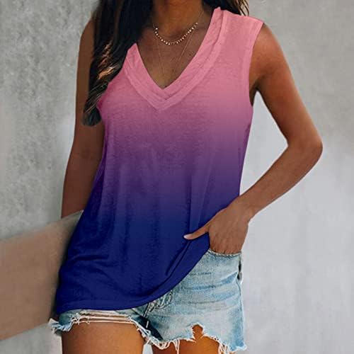 Garotas adolescentes com colete sem mangas 2023 algodão Vneck Graphic Cami Camisole Tank Top Casual Top Vshirt for Women