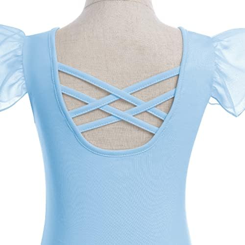 AFAVOM GYMNATICS FLARAÇÕES PARA GIRLAS 4 CORES CORES COLO BALLET DANCE DO LELATARD CRINTCROSS Back Bodysuit