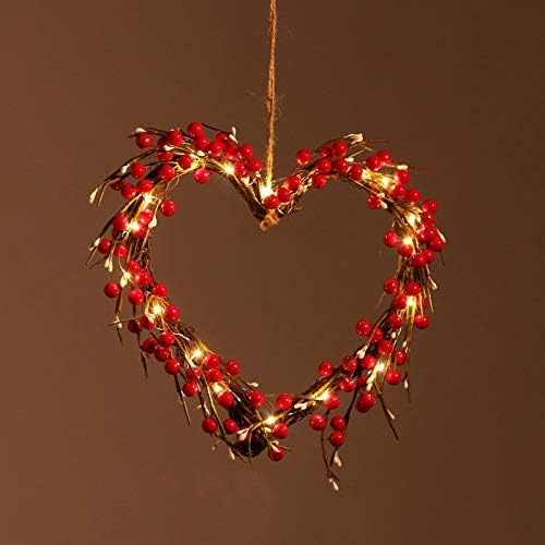 Tini Dia dos Namorados da coroa, guirlanda em forma de coração com simulação artificial de fita Decorações decorativas