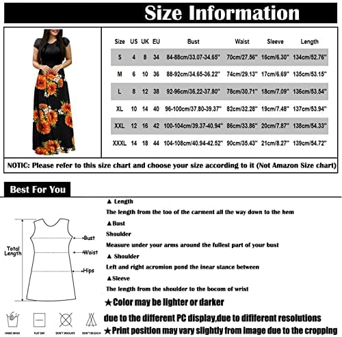 Romances Fragarn Plus Size para mulheres Vestintes, Moda feminina Casual Round Round Pescoço curto vestidos longos de