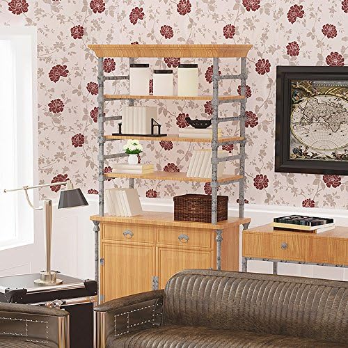 Yifely Easy Instale a Camellia Floral Furniture Protect Papéis Peel & Stick Shelf Drawer Liners Roll 17x236 polegadas