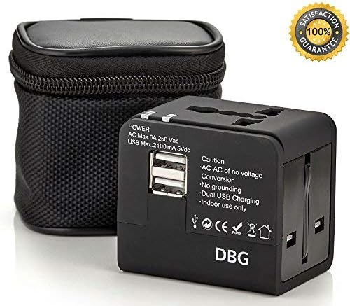 Dana BG Adaptador de viagem Worldwide All-in-One Universal Plug AC Power International com portos USB de carregamento rápido duplo