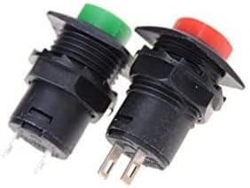 Ltvan 1 x interruptor de botão de tampa vermelha/verde de tampa vermelha/verde momentânea do interruptor AC 12V vermelho ou verde