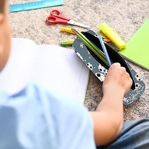 Futebol de futebol e estrelas case lápis Estudante papelaria bolsa zíper bolsa de maquiagem Bolsa de cosméticos para estudantes