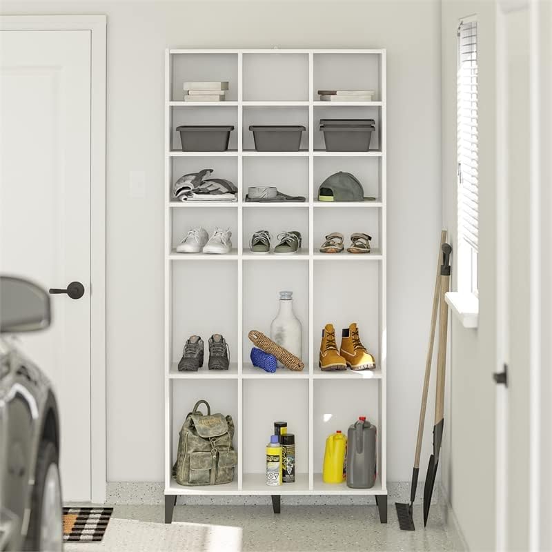 Ameriwood Home Flex Athletic Shoe Storage Gabinet para botas e tênis, branco