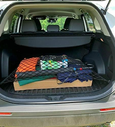 Nede de carga de porta -malas - Made e ajustado de veículo específico para a Toyota Corolla Cross 2022-2023 - Organizador de armazenamento de malha elástica - Acessórios premium - Rede de bagagem de carga de tronco para Toyota Corolla Cross