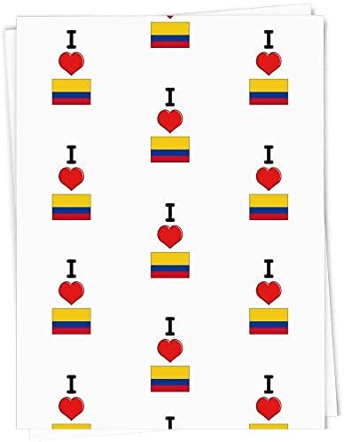 5 x A1 'I Love Colômbia' embrulhar folhas de papel/embrulho