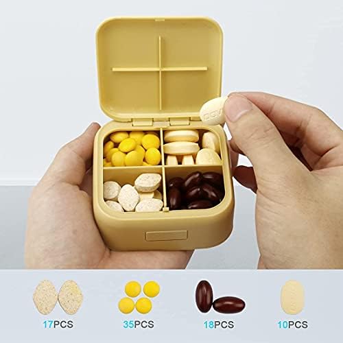 Caixa de comprimidos de viagem, estojo de pílula fofa - RSTIGR Small Travel Pill Recker, porta -comprimidos portáteis
