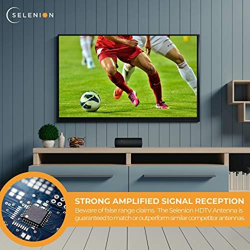 Selenion Digital HDTV Antena, interno, longo alcance com amplificador, canais locais gratuitos 4K HD 1080p