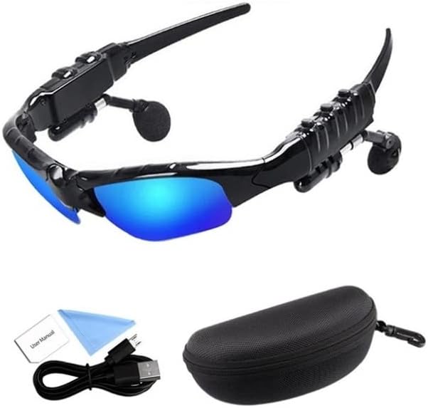 Bluetooth 2 em 1 óculos com microfone móvel USB recarregável com óculos de sol polarizados de óculos de fone de ouvido sem