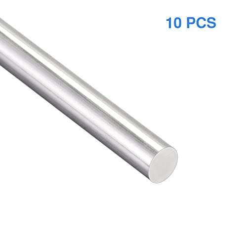Hastes de aço inoxidável 10 PCs 304 Pino cilíndrico de eixo redondo sólido da barra redonda, diâmetro 2,5 mm/0,098 , comprimento 150mm/5.91,
