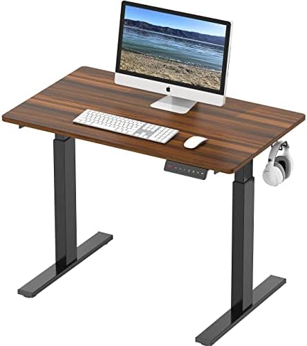 SHW Electric Height Ajuste Standing Desk, 40 x 24 polegadas, nogueira