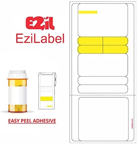Ezilabel Easy Peelable Removable Prescription Rot roll Roll 4 ″ x 8,5 ″ RX Farmácia C899