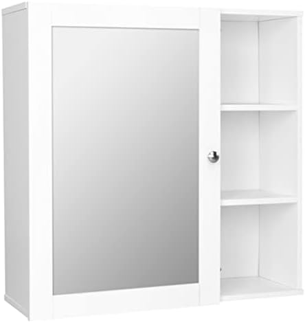N/um armário de banheiro porta de espelho único 3 gabinete de armazenamento de compartimento mdf tinta spray tinta branca