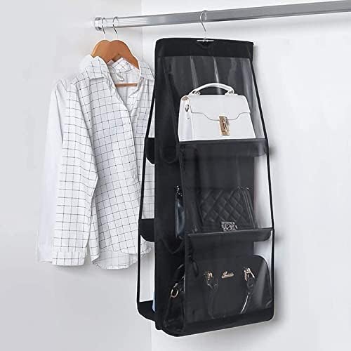 Han Sheng 2 PCs 6 bolsos Organizador de bolsa de bolsa pendurada Clear Helf Shelf Saco de bolsa de armazenamento de bolsa de armazenamento Bolsa de guarda