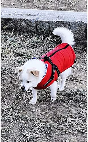 Yuanning Dog Casaco de inverno com arnês, jaqueta de cachorro Reflexivo animal de estimação com zíper quente de coletes